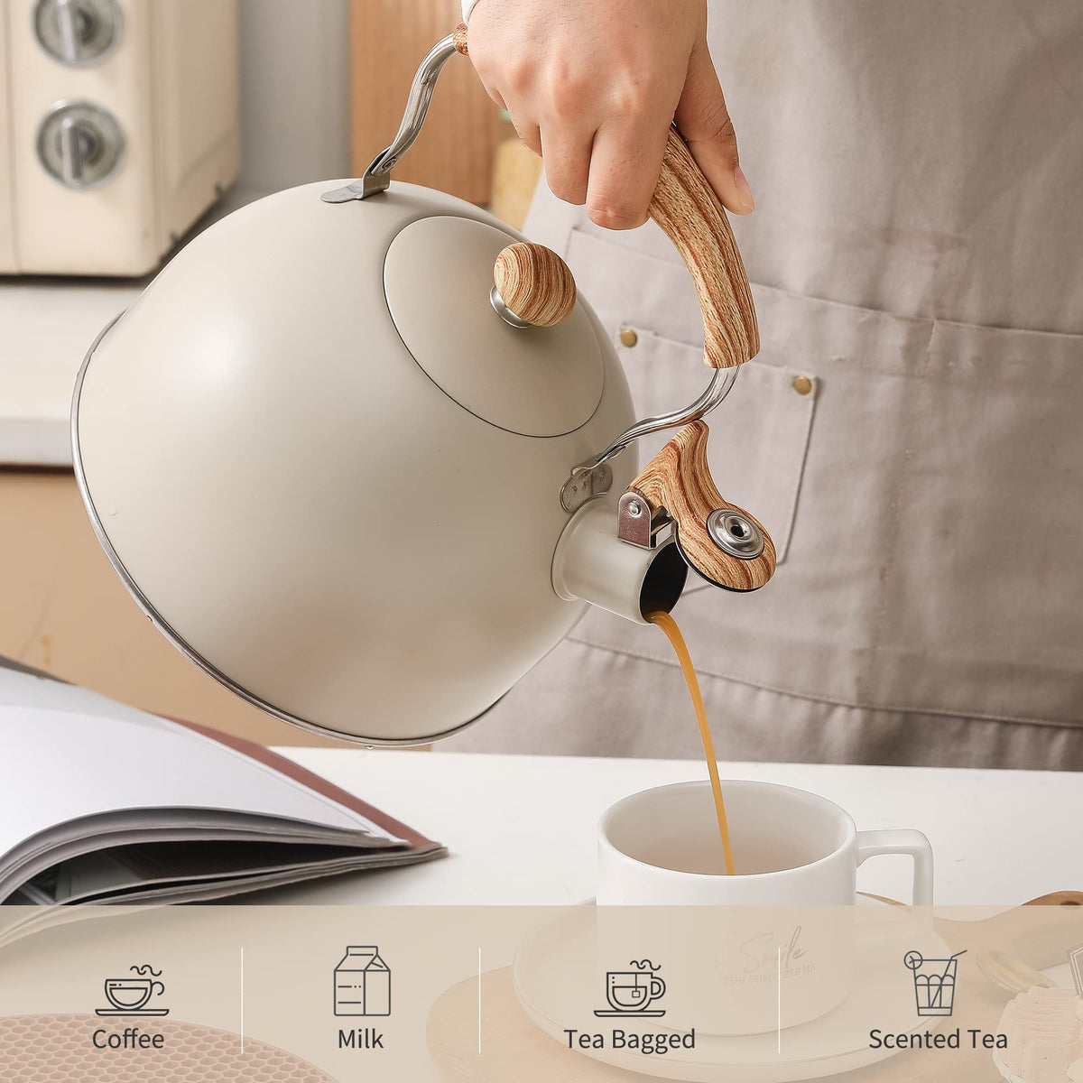 LONFFERY Tea Kettle for Stove Top