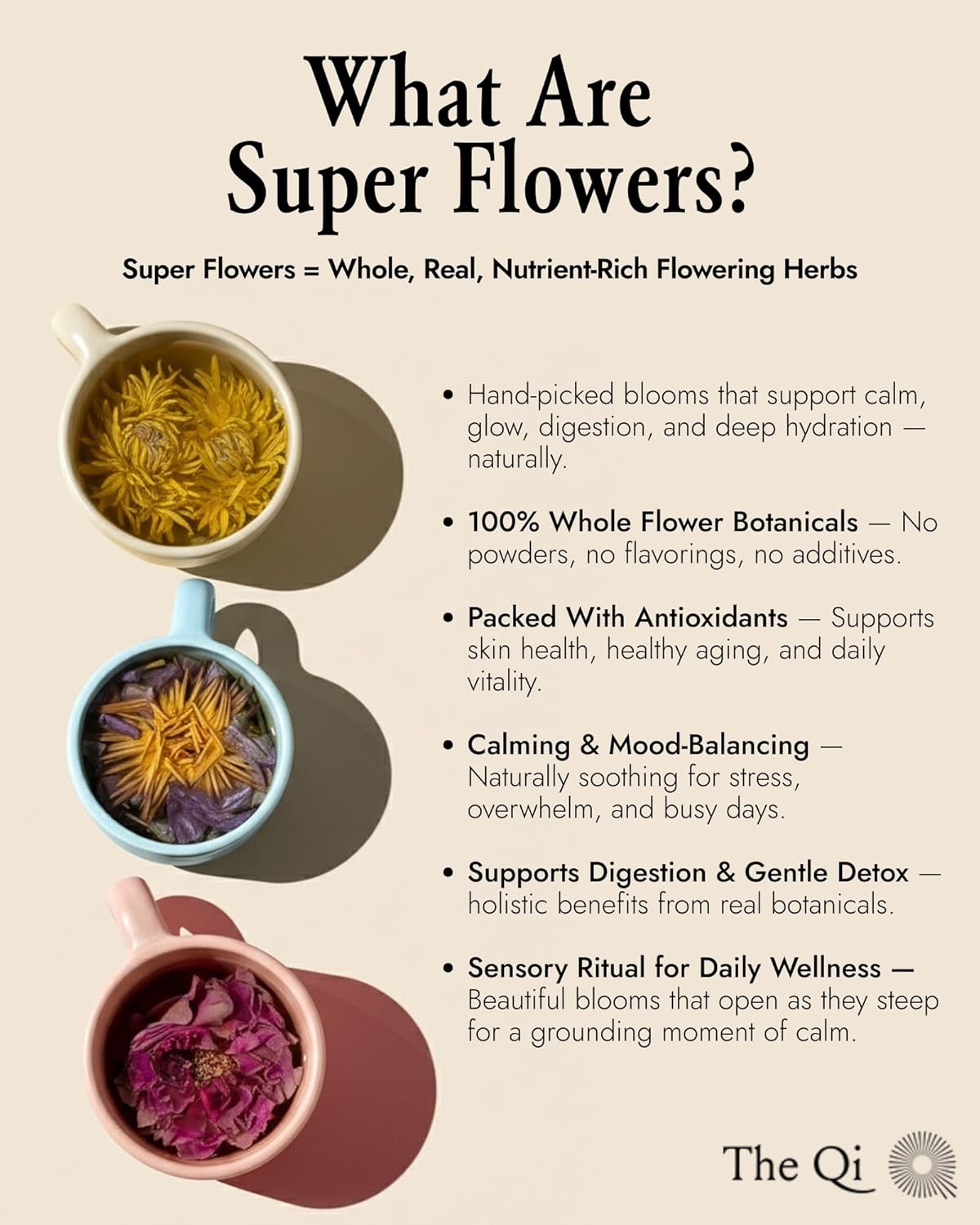 The-Qi Floral Tasting Collection Blooming Tea Variety Box – 9 Pcs Whole Flowers (Rose, Chrysanthemum, Lotus) – 100% All Natural Blooming Tea Gift Set, Naturally Caffeine-free – Makes 27 Cups