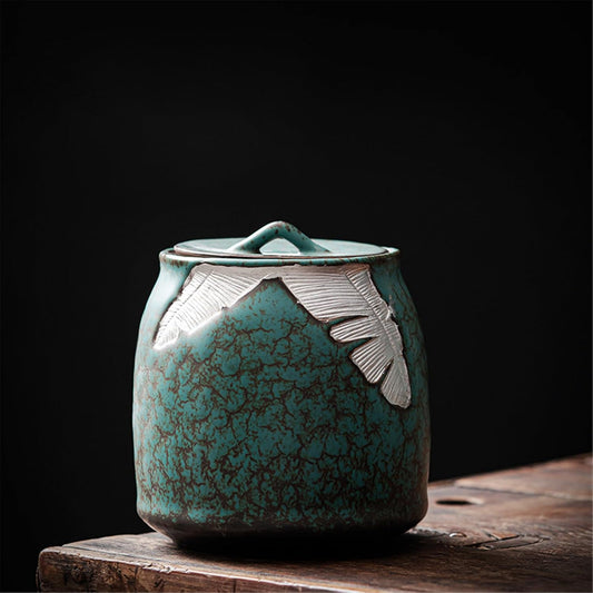 Large Ceramic Tea Canister Sealed Jar for Home Tea Organization-medium