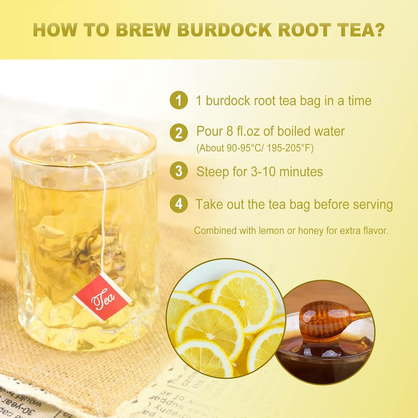 FullChea - Burdock Root Tea Bags, 40 Count, Premium Burdock Root