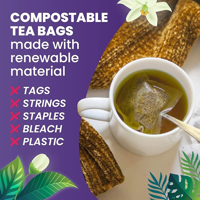 Organic Moringa Herbal Tea — 100 Tea Bags, Eco-Friendly Tea Bags, Non-GMO Caffeine Free Tea With Zero Sugar, Cederberg Tea Company.