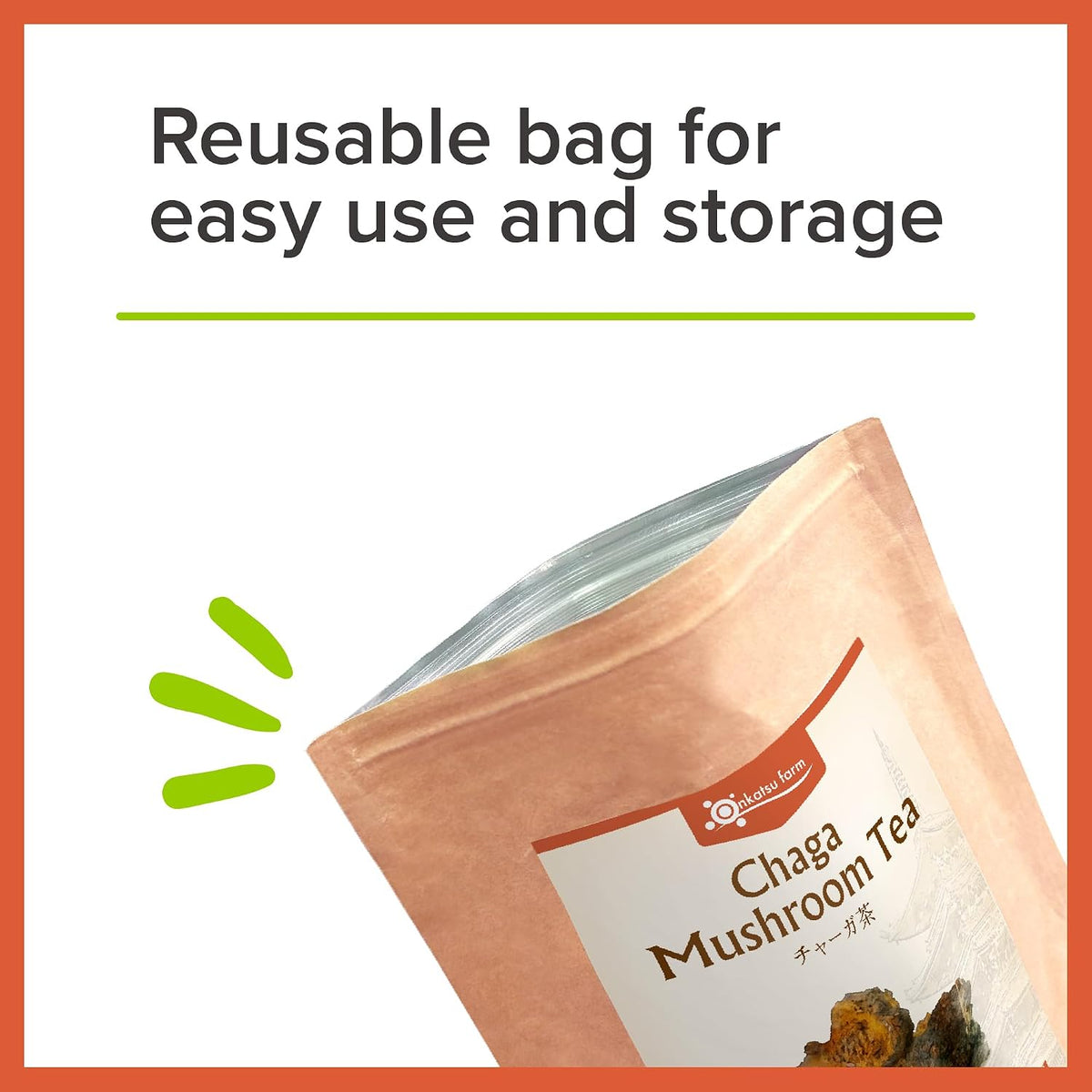 Onkatsu Frarm Chaga Tea Bags 30 Count Teabags Caffeine Free