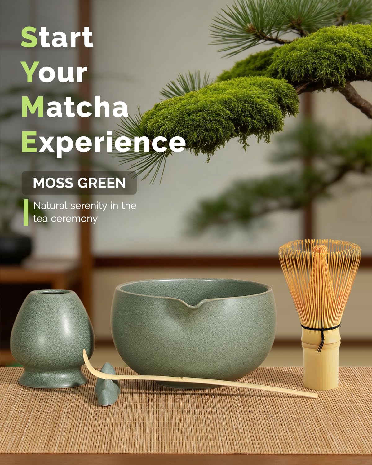 Maestri House Matcha Whisk Set, 7-Piece Kit with Spouted Ceramic Bowl