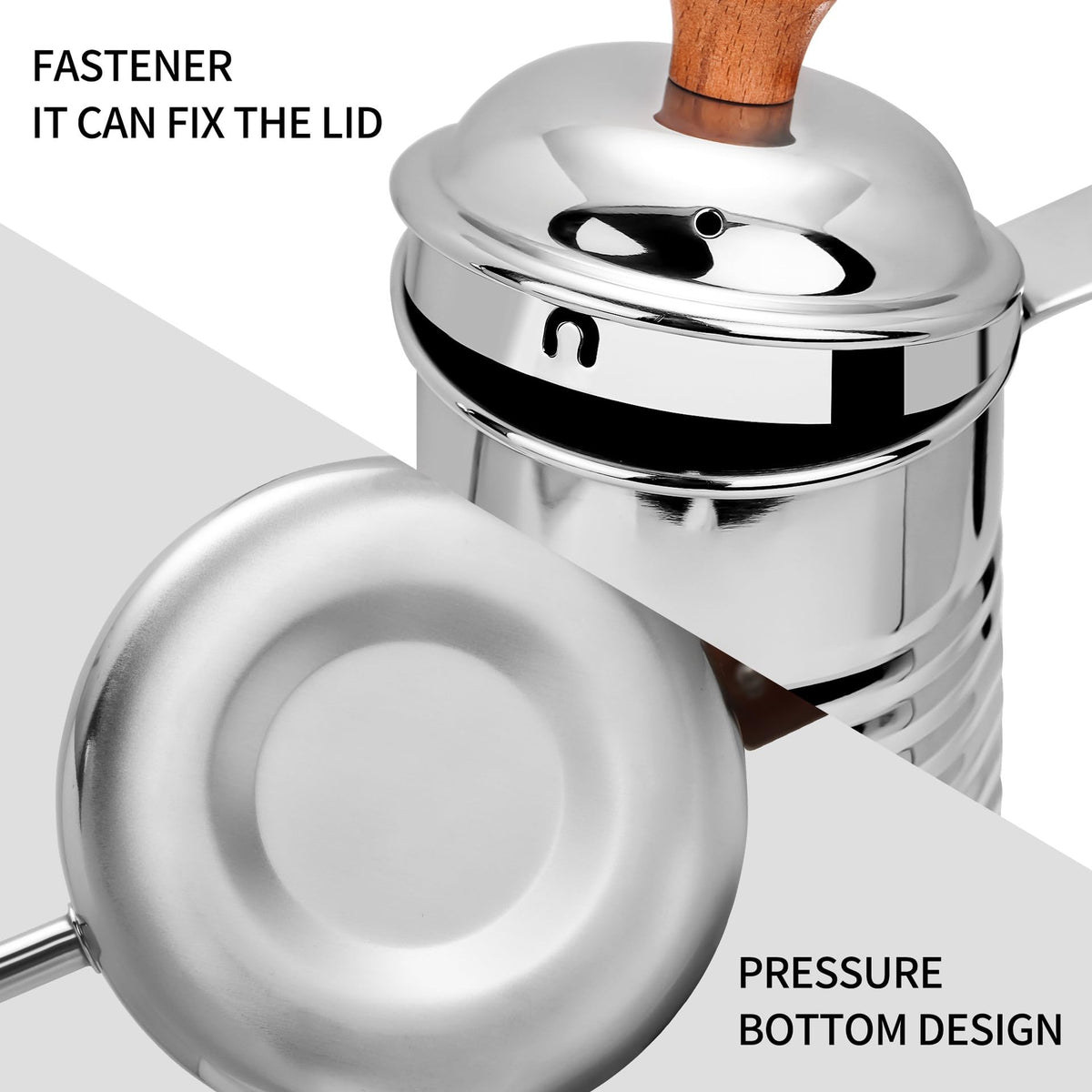 TEEM Small & Elegant Stainless Steel Gooseneck Kettle with Wooden Handle and Gift Box – 700ml (24oz) Pour Over Coffee & Tea