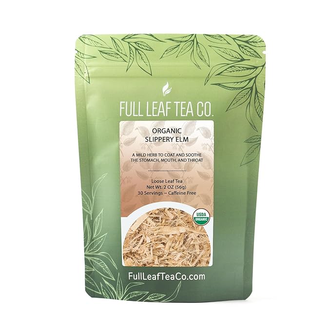 Organic Slippery Elm Loose Leaf Tea - 2oz Bag (Approx. 30 Servings), Full Leaf Tea Co.