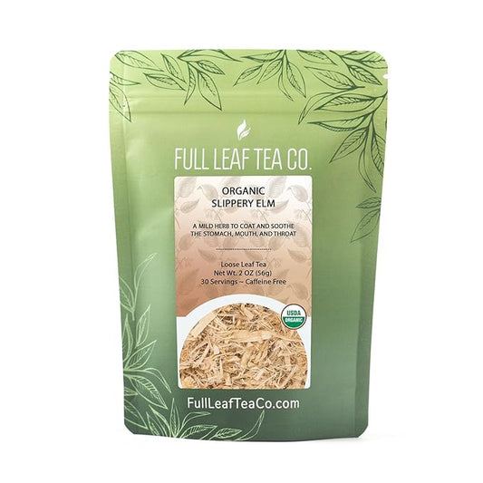 Organic Slippery Elm Loose Leaf Tea - 2oz Bag (Approx. 30 Servings), Full Leaf Tea Co.