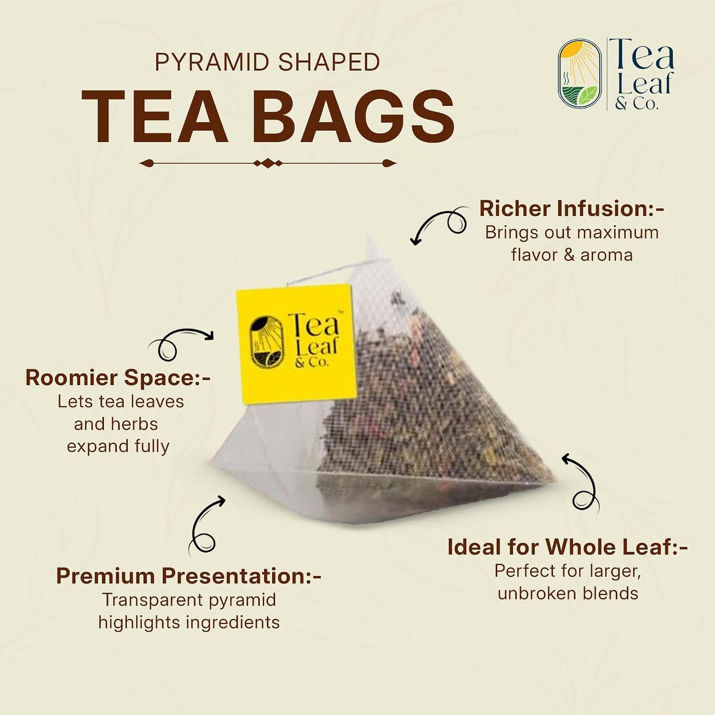 Tealeaf &amp; Co. Turmeric Ginger Herbal Tea - Organic Ginger Turmeric Tea Bags with Fresh Herbs and Spices - Low Caffeine &amp; Gluten Free - 100 Teabags (7.055oz/200gm)