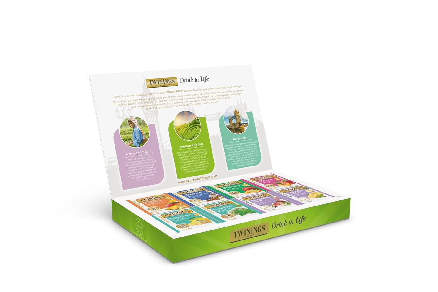 Twinings Superblends Wellness Collection, Variety Gift Box Sampler, 40 Tea Bags