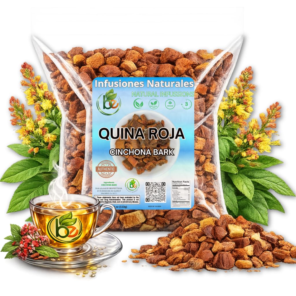 B-Experts Quina Roja Herbal Tea (Red Cinchona Bark) – 4 oz (113 g) – 100% Natural, Vegan, Non-GMO, Gluten-Free, Wildcrafted