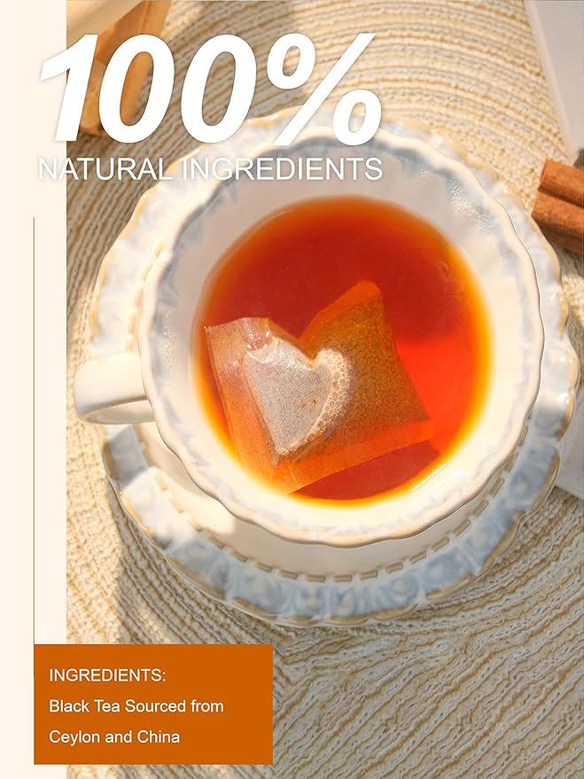 TeeLux English Breakfast Black Tea, Smooth & Full-bodied Taste, Floral & Fruity Aroma, Caffeinated, Hot & Iced Tea, 100 Count