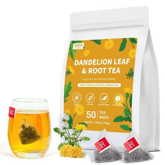 Dandelion Root and Leaf Tea, Detox Herbal Tea Support Liver &amp; Kidney Health