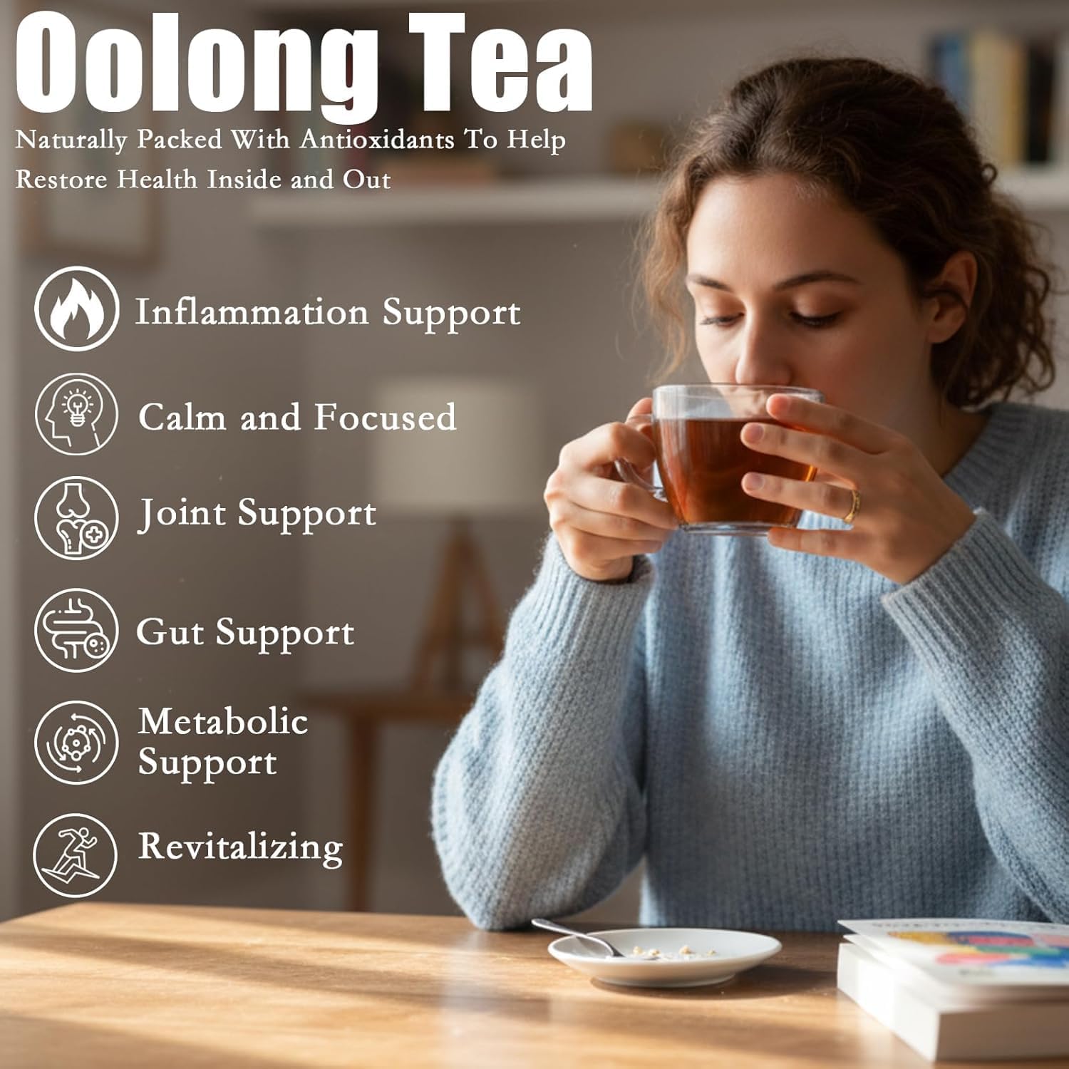 PipiTea Organic Oolong Tea Bags - Whole Leaf, (20 bags) 4g Selected Tea Leaves - Helps lower cortisol levels, relieve stress, promote digestion and metabolism, vegan, non-GMO (B)