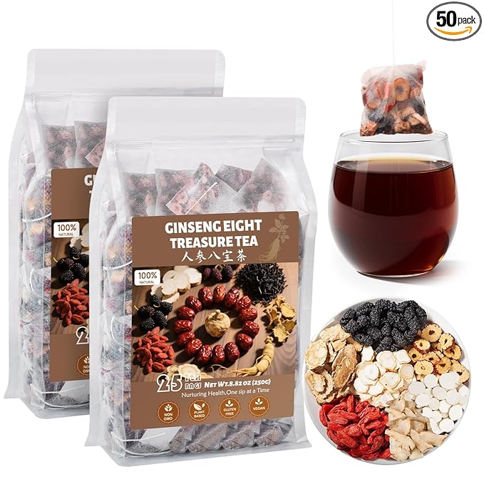 Goji Berries Ginseng Kidney Tea Formula Ginseng Eight Treasure Tea 8 Natural Ingredient Kidney Clean