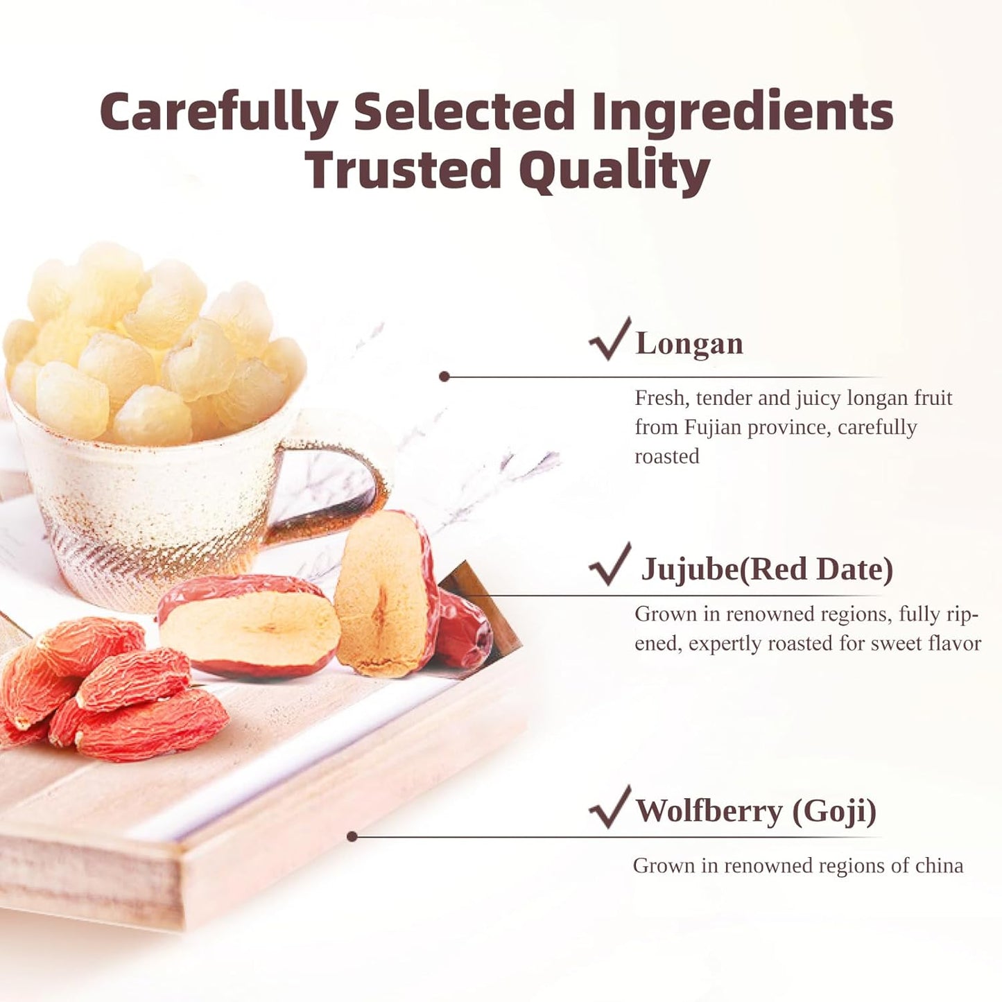 I WUGU 30 Single-Serve Sachets Chinese Jujube Longan Wolfberry Tea, Caffeine-Free Tea Bags, Red Dates Tea, Warming Comfort, Energy & Relaxation, Natural, Additive-Free Wellness Tea, 12g/0.4oz each in 2 Boxes, Total 360g/12.7oz, 五谷磨房桂圆红枣枸杞茶