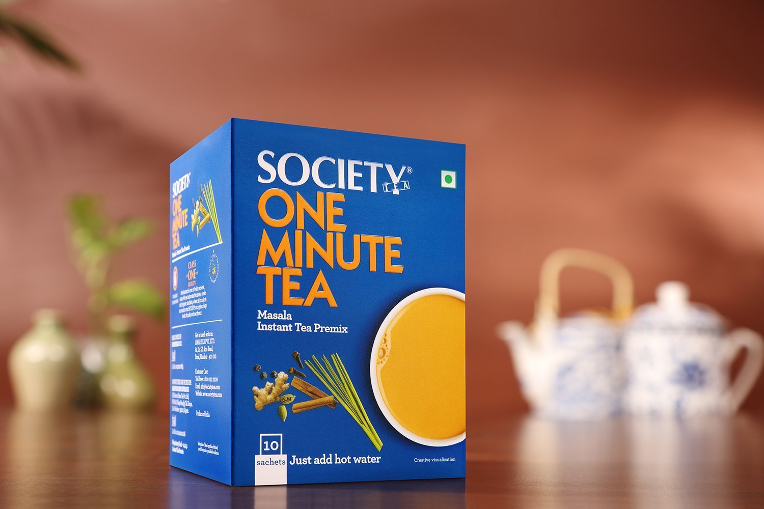 Society One Minute Tea Premix - Masala Flavour, 10 Sachets