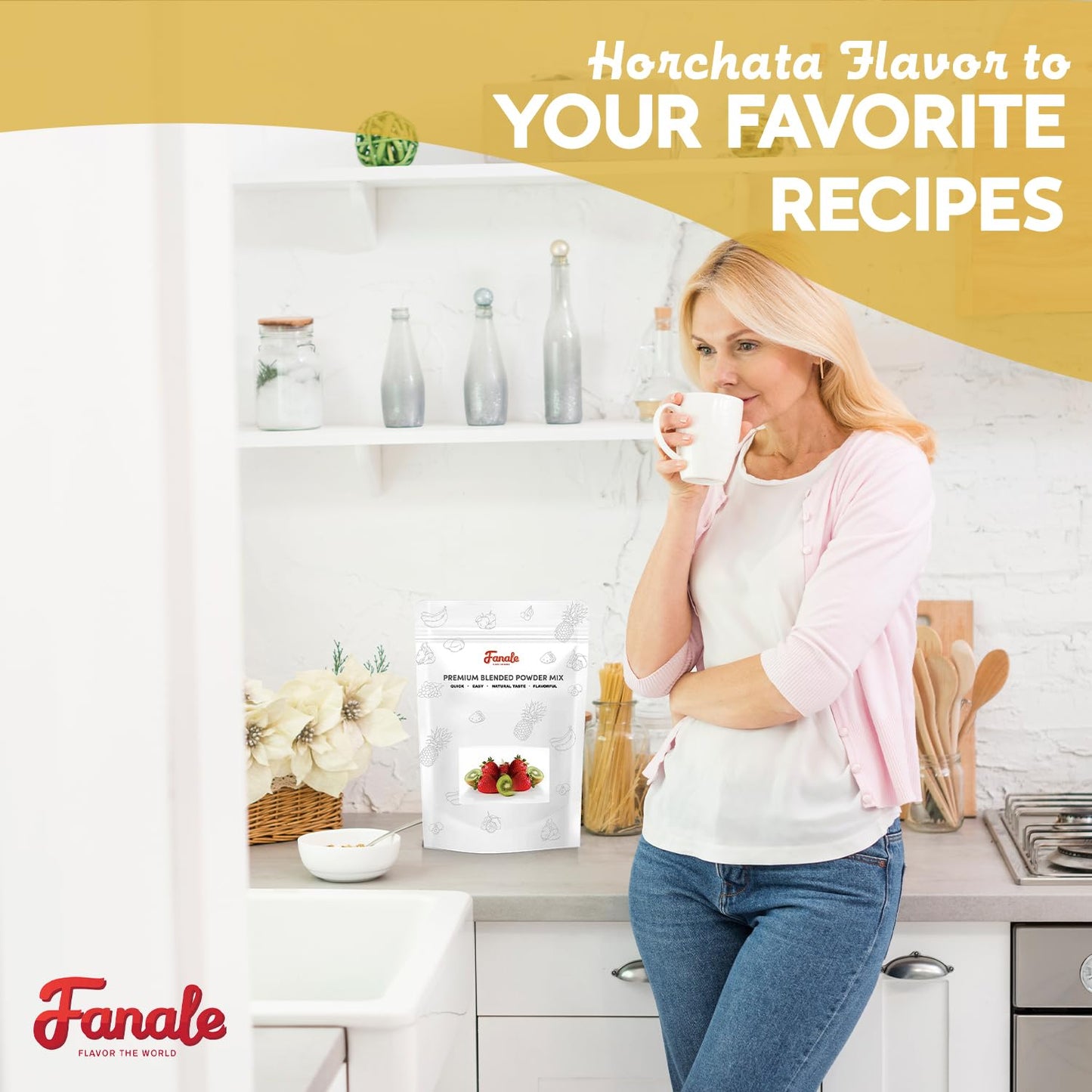 Fanale Horchata Milk Tea Powder, Instant Flavoring Powder, 2.2lbs Pack of 1 | Instant Flavoring Mix Perfect for Boba Milk Tea, Smoothies, Baking &amp; Desserts. Rich &amp; Creamy Beverage Powder, Easy to Prep