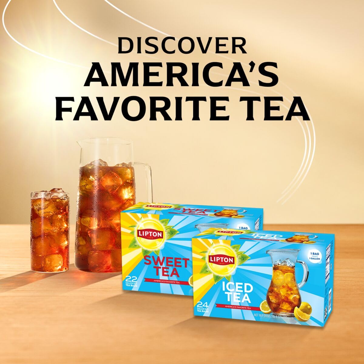 Lipton Black Tea Bags, 48 Count, Gallon Size Unsweetened Iced Tea