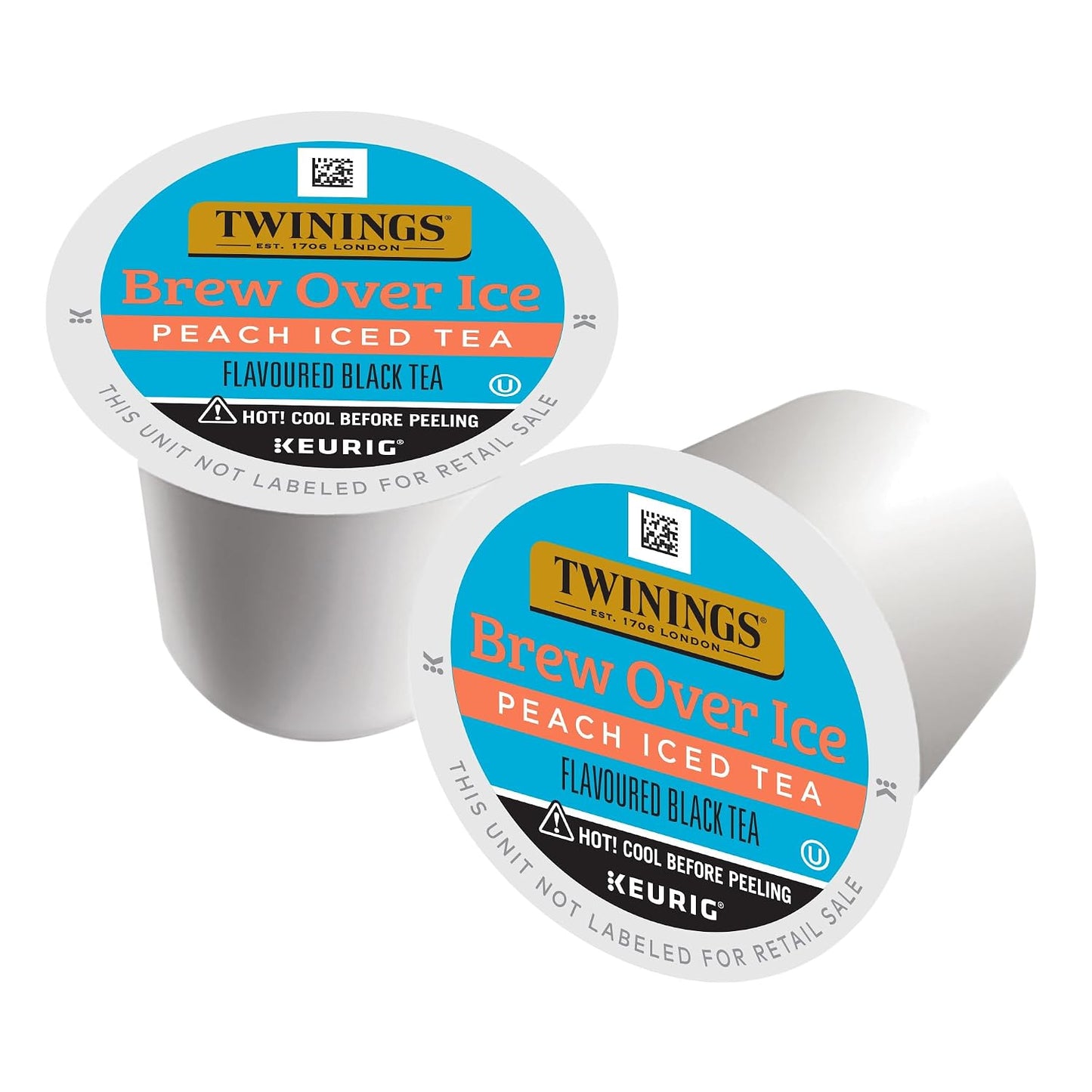 Twinings Brew Over Ice Unsweetened Peach Blk Iced Tea K-Cups 24 CT (1 Pack) | Refreshing Peach Black Tea, Naturally Caffeinated, 24 Keurig K-Cup Pods for Single Serve Brewers, Fresh Iced Tea in Seconds