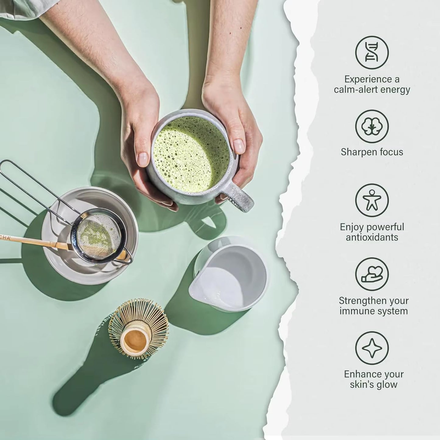 TEA-HAVA: CERTIFIED JAPANESE ORGANIC Matcha Superior Ceremonial Blend – Authentic Japanese First Harvest Ceremonial Grade AA (100% Organic) Matcha Green Tea Powder from Uji, Kyoto (30g / 1.06 oz)