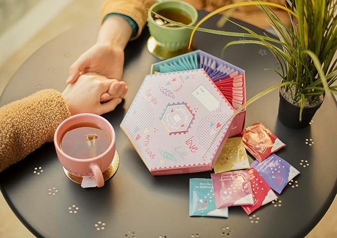 ACORUS Wellness & Loveland Tea Sets, Natural Assorted Herbal Tea Hamper Box Gift Sets, Large Variety of 120 Tea Bags, 12 Flavours