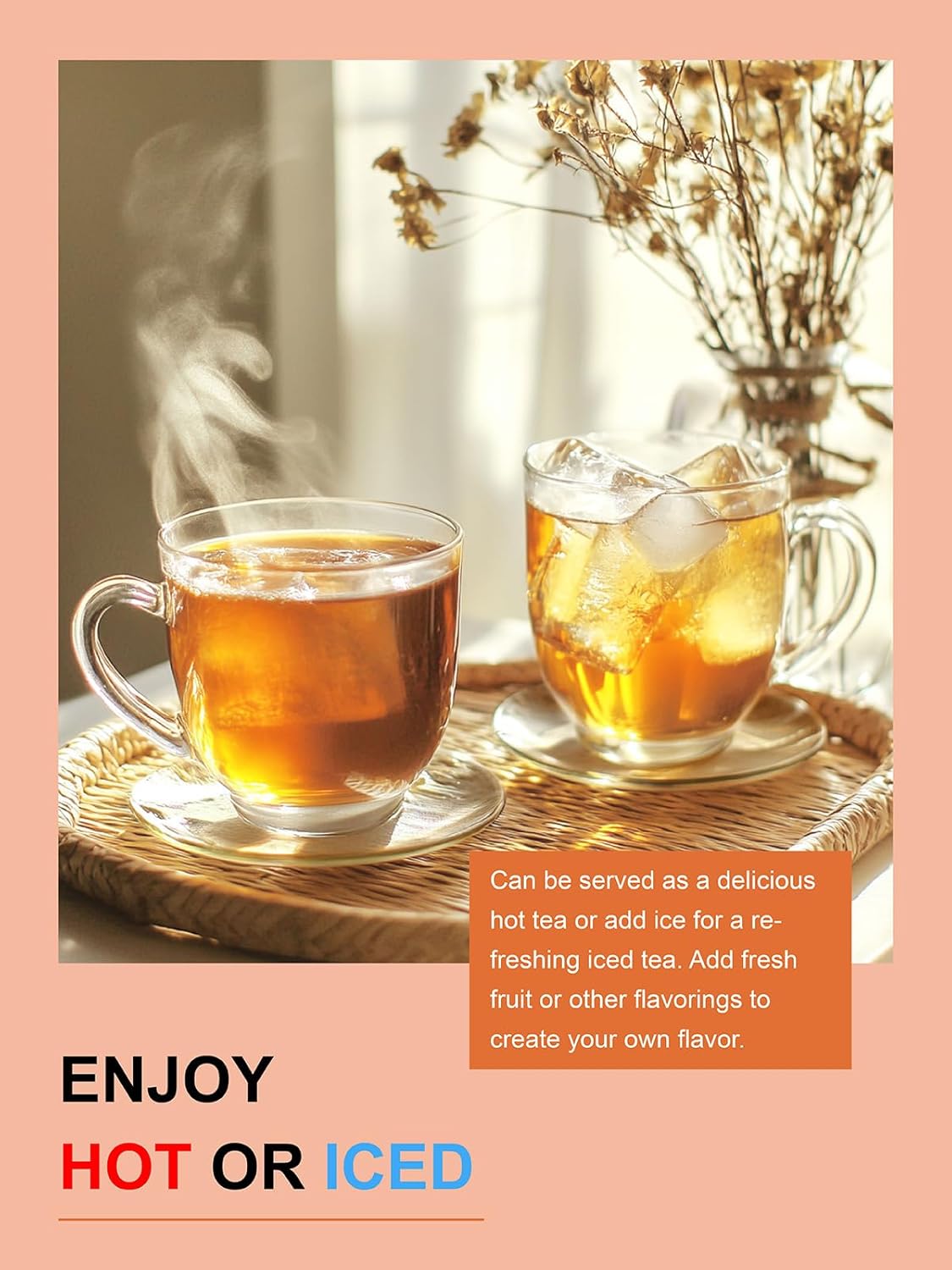 TeeLux Oolong Tea Bags, Caffeinated Oolong Tea, Smooth Taste & Floral Aroma, Enjoy Hot or Iced, 200 Count