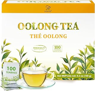 Soeos Organic Oolong Tea, 100 Tea Bags, USDA Certify, Low Caffeine, 6.3 oz (180 g)