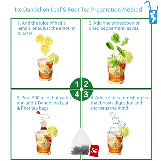 Samcci - Dandelion Leaf & Root Tea bags, 50 Teabags, Natural Roasted Dandelion Herbal Tea for Liver & Kidney Health
