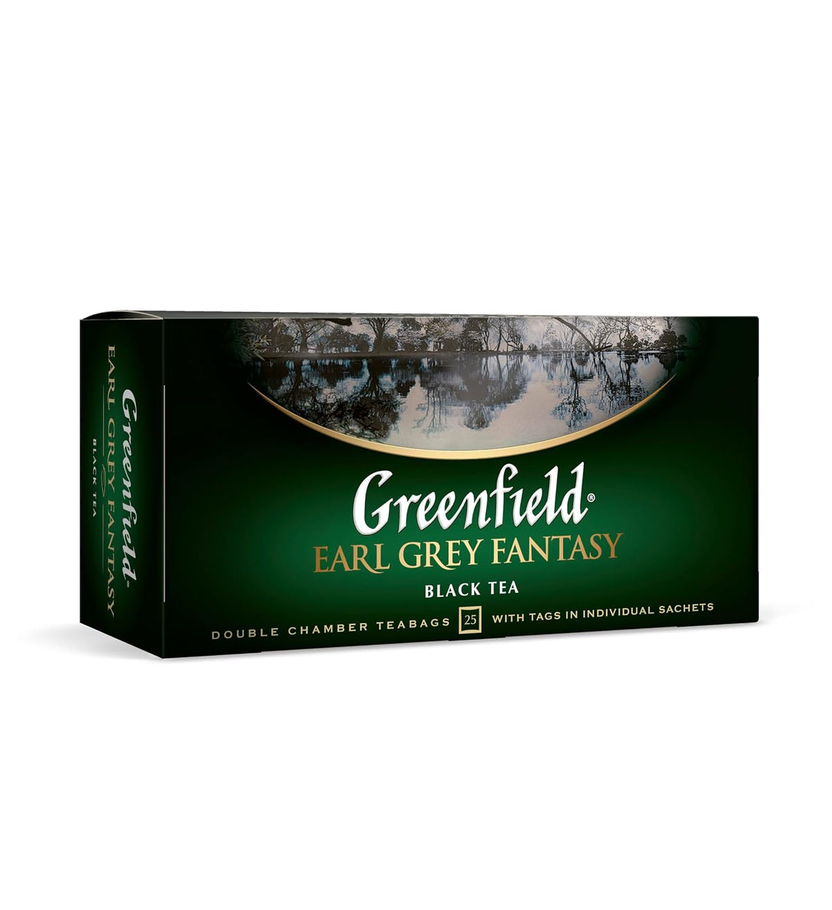 Greenfield Earl Grey Fantasy Сlassic Collection Black Tea Finely Selected Speciality Tea 25 Double Chamber Teabags With Tags in Foil Sachets