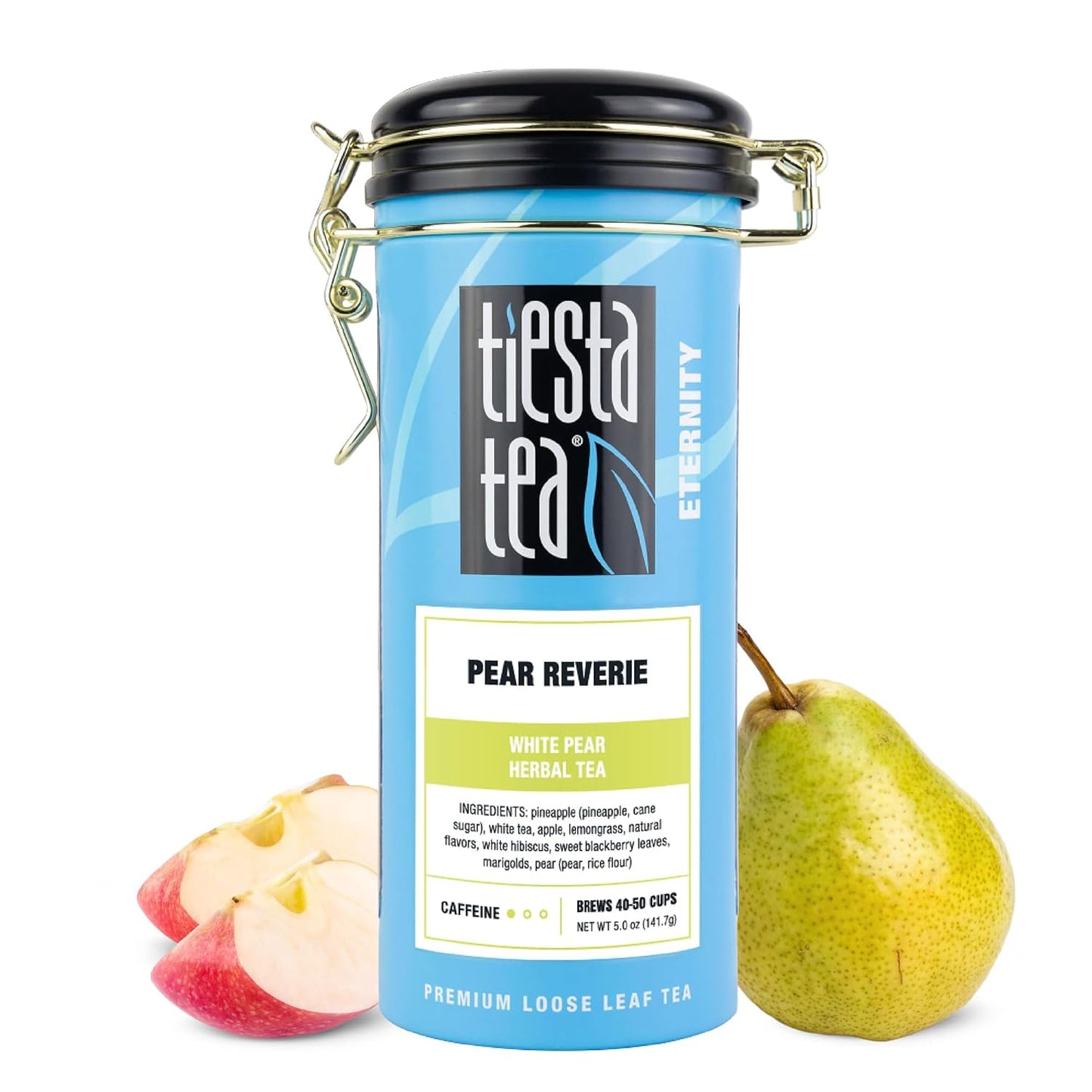 Tiesta Tea - Pear Reverie, Loose Leaf, White Pear Herbal Tea, Premium Low Caffeine Blend, Make Hot or Iced &amp; Up to 50 Cups, 5 oz Refillable Tin