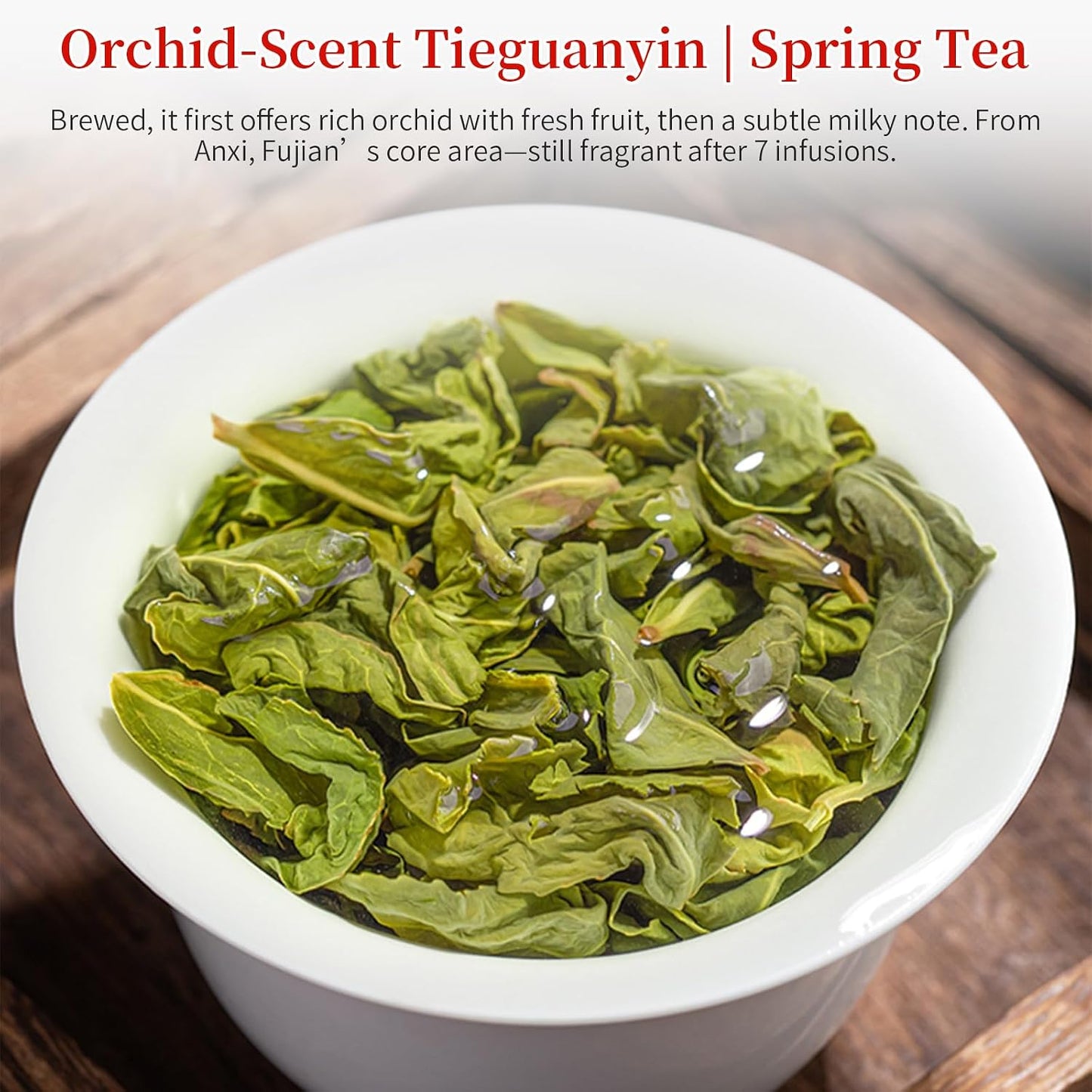 CHADUO Tieguanyin Oolong Tea Loose Leaf Authentic Anxi Tieguanyin Tea High Mountain Oolong Tie Guan Yin Iron Goddess Tea Natural Orchid Fragrance Pure Hongxin Waiwei Tao Cultivar 5.3oz/150g Chinese Tea 铁观音 安溪铁观音 乌龙茶