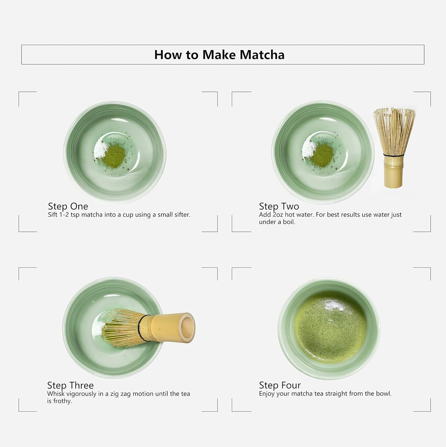 AIYICIII Japanese Ceramic Matcha Bowl Handmade Chawan 500ml (Matcha Green) | Handmade ceramic with smooth glaze, traditional chawan shape, ideal for matcha ceremony, tea rituals and daily use