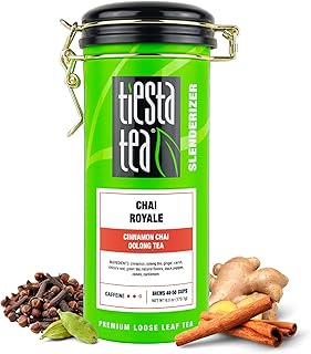 Tiesta Tea - Chai Royale Tea, Loose Leaf, Cinnamon Chai Oolong Tea, Premium Medium Caffeine Tea Blend, Make Hot or Iced & Up to 50 Cups, 6 oz Refillable Tin