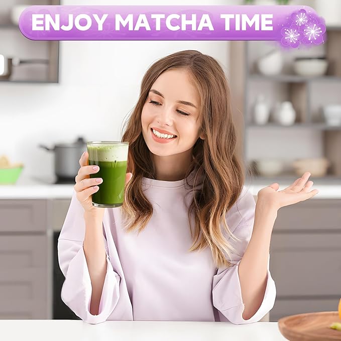 8 PCS Matcha Whisk Set - Japanese Matcha Bowl Tea Making Tools Bamboo Whisk Kit Traditional Handcrafted Tea Ceremony Tools Gifts for Matcha Lovers