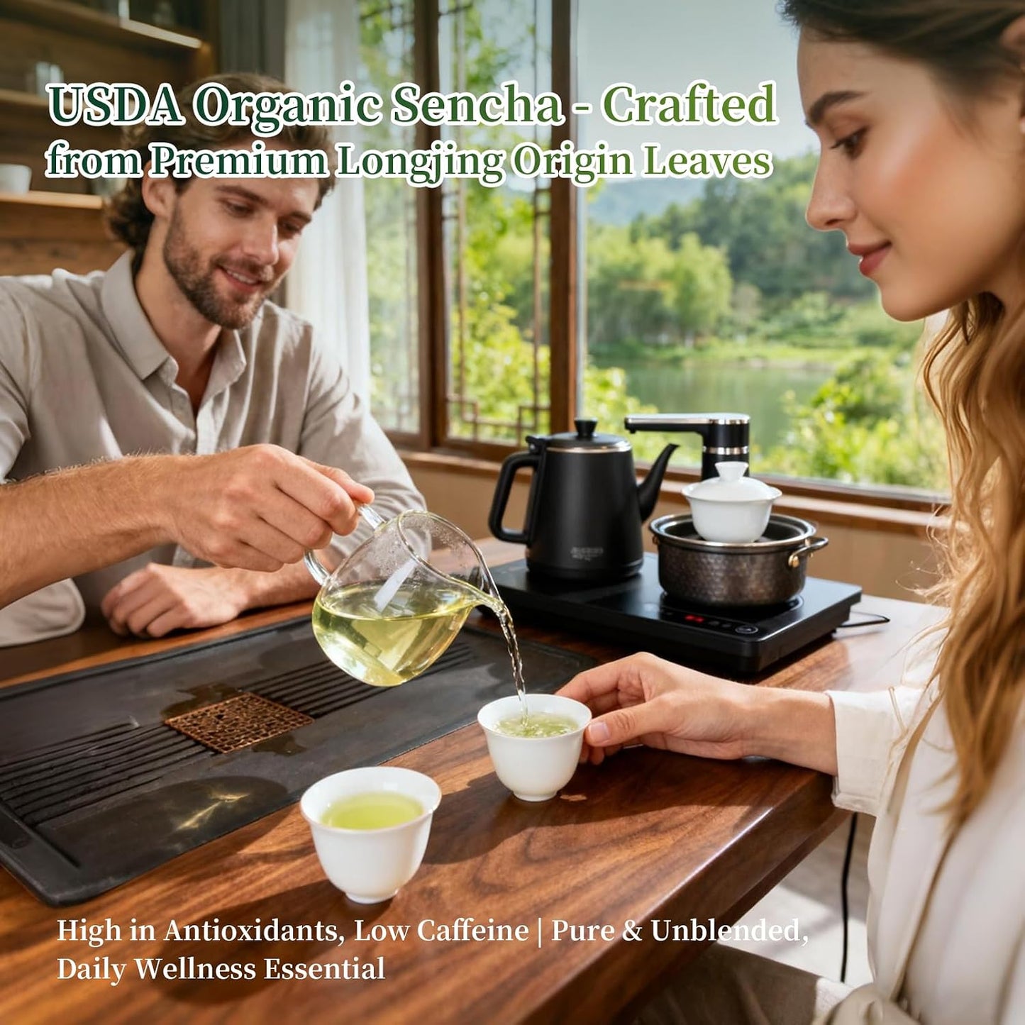 ZenVerdant Organic Sencha Green Tea,10oz, 150+ Cups | Smooth &amp; Clean Refreshing Taste, Premium Japanese Style Sencha, Resealable Fresh Pouch, Perfect for Hot &amp; Iced Tea