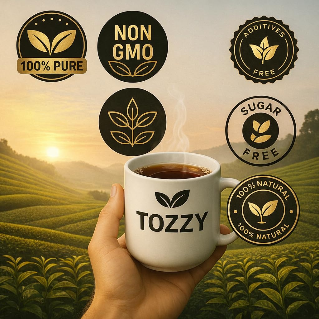 Tozzy Organic English Breakfast Tea – 100 Count, Plant-Based Pyramid Tea Bags