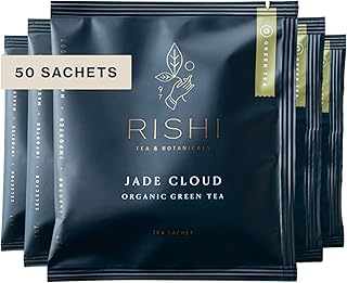Rishi Tea Jade Cloud Chinese Green Tea - Organic, Caffeinated Sachet Bags with Natural Antioxidants, Enjoy Hot or Iced - 50 Count