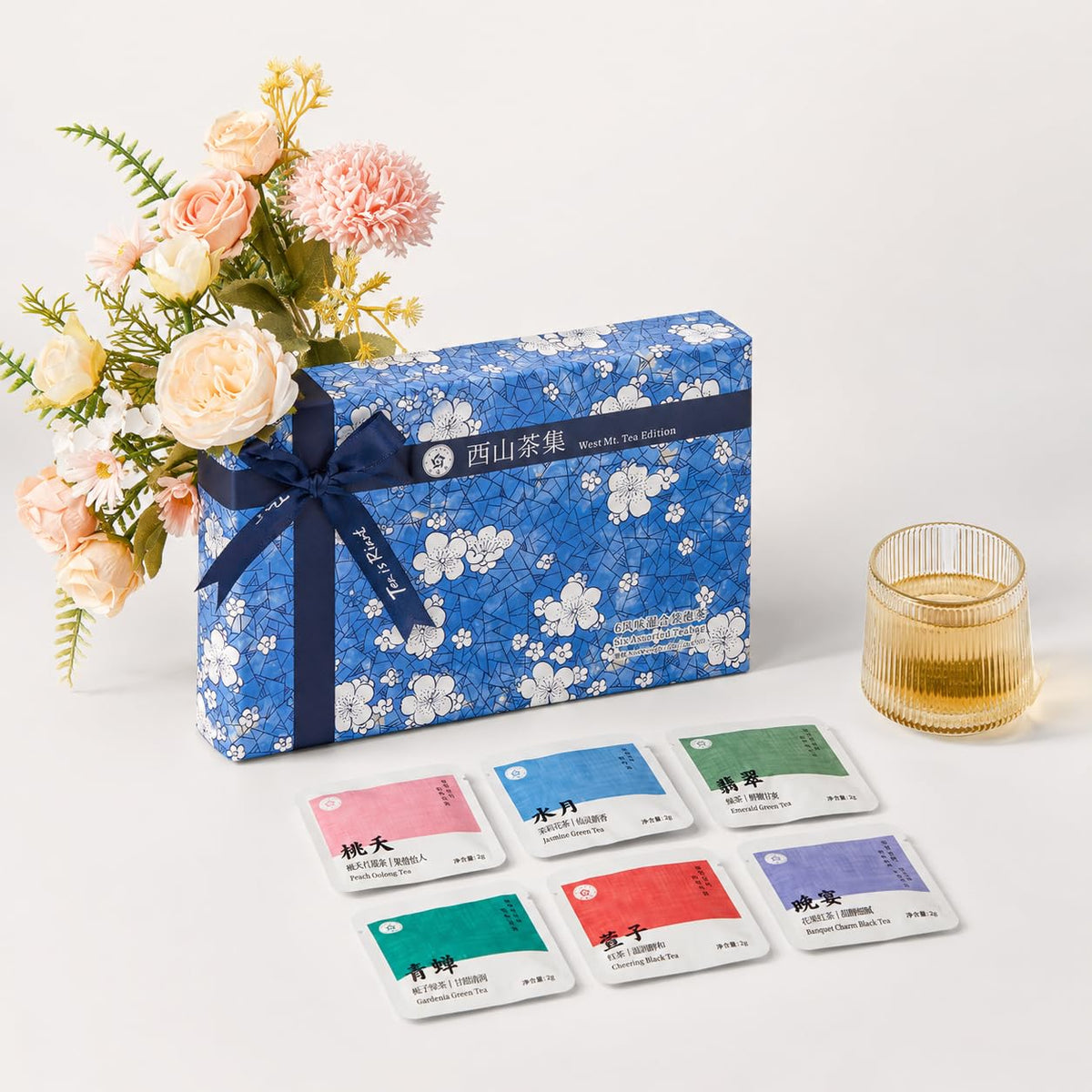 Rinatea Tea Gift Set - West Mt. Tea Selection-Tea Bag Sampler Variety Pack - Includes 6 Rich Flavors