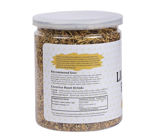 Licorice Root 4oz, Cut and Sifted, 100% Pure & Natural Dried Licorice Root, Premium Quality, Ideal for Tea, Herbal Blends, and Wellness Uses
