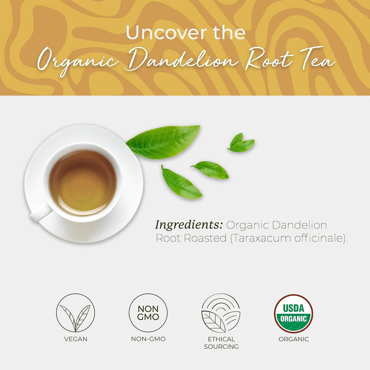 Starwest Botanicals Organic Dandelion Root Tea - Bulk Pack, 100 Bags