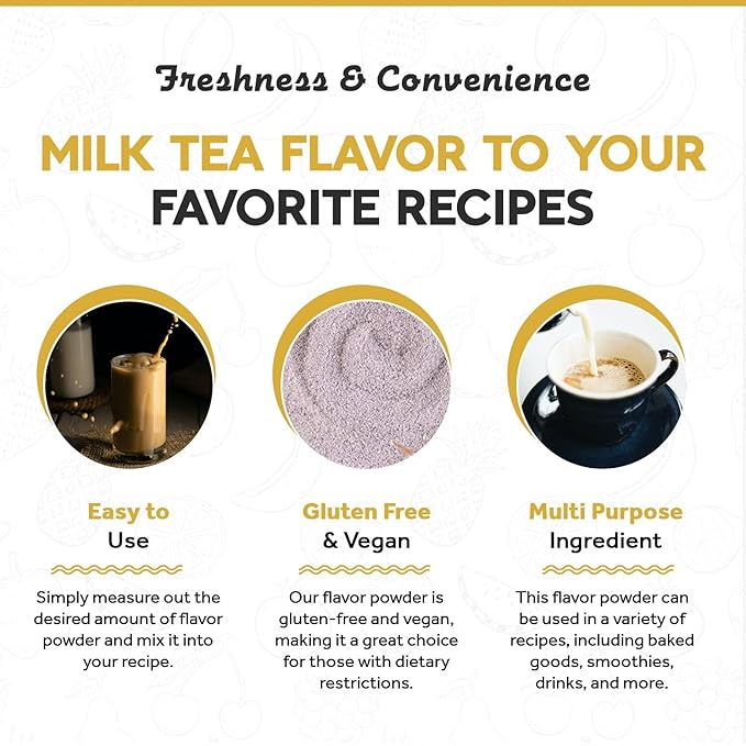 Fanale Premium Milk Tea Flavoring Powder, Perfect for Baking, Smoothies, Desserts and Drinks, Instant Flavoring Powder for Boba Milk Tea