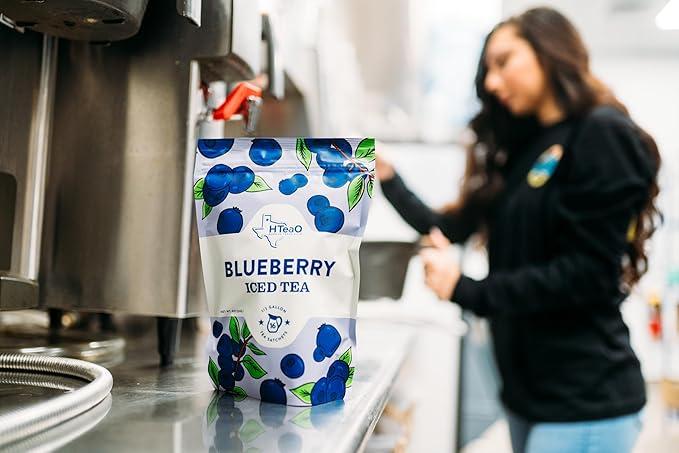 HTeaO Blueberry Green Iced Tea Bags – Makes 8 Gallons in 5 Minutes – Large Loaded Tea Sachets for Parties, Family Gatherings, & Groups