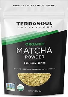 Terrasoul Superfoods Organic Matcha Green Tea Powder (Culinary Grade), 6 oz | Vibrant, Smooth Flavor for Lattes, Smoothies & Baking