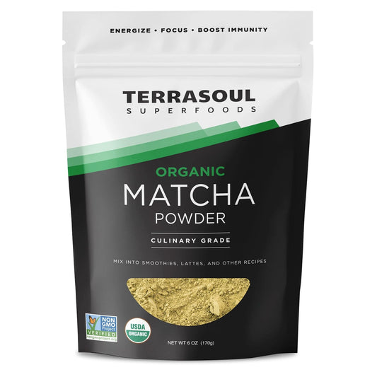 Terrasoul Superfoods Organic Matcha Green Tea Powder (Culinary Grade), 6 oz, Vibrant, Smooth Flavor for Lattes, Smoothies & Baking