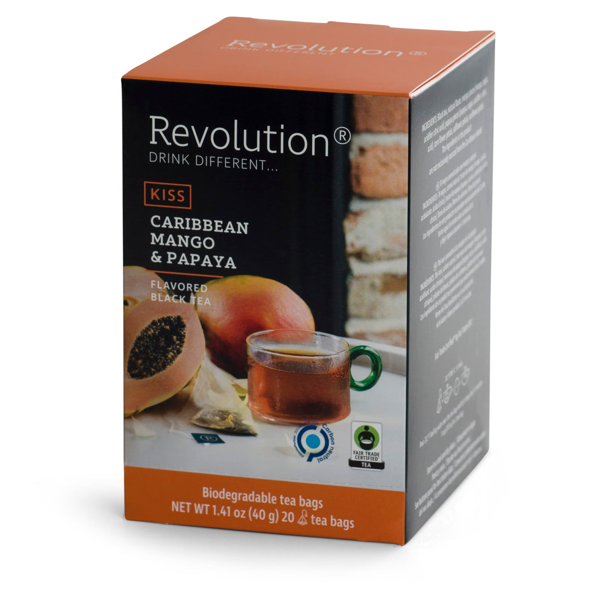 REVOLUTION TEA® Tropical Black Tea [THE ORIGINAL] – Caribbean Mango & Papaya – Premium Full Leaf Tea – Biodegradable Infuser