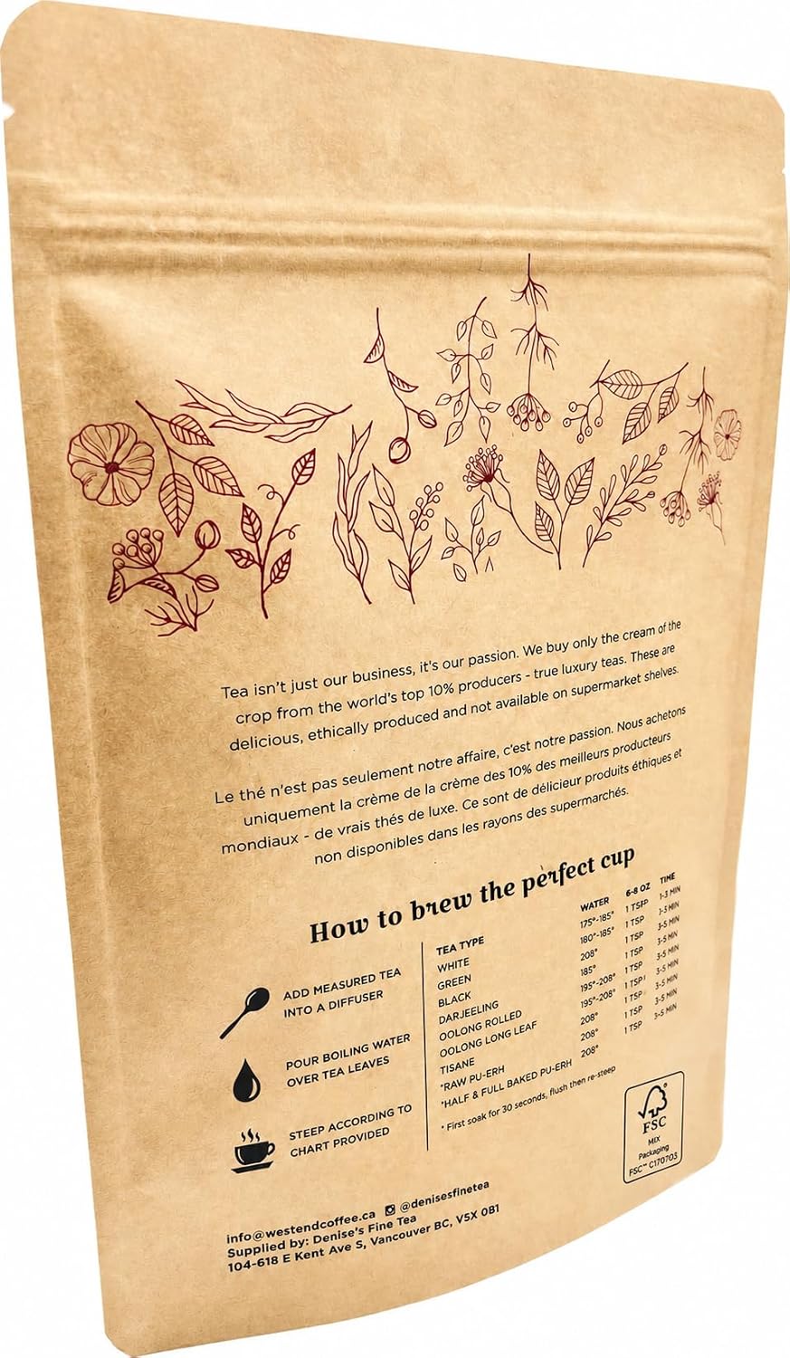 Denise's Fine Tea, Premium, Blue Eyes, Herb and Fruit Tea, Caffeine-Free, Loose Leaf (100g)