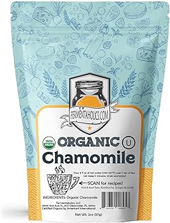 Fermentaholics Chamomile Flowers, Loose Leaf – 2 oz – USDA Certified Organic Loose Leaf – Sweet, Subtle Flavor for Kombucha Brewing & Herbal Tea