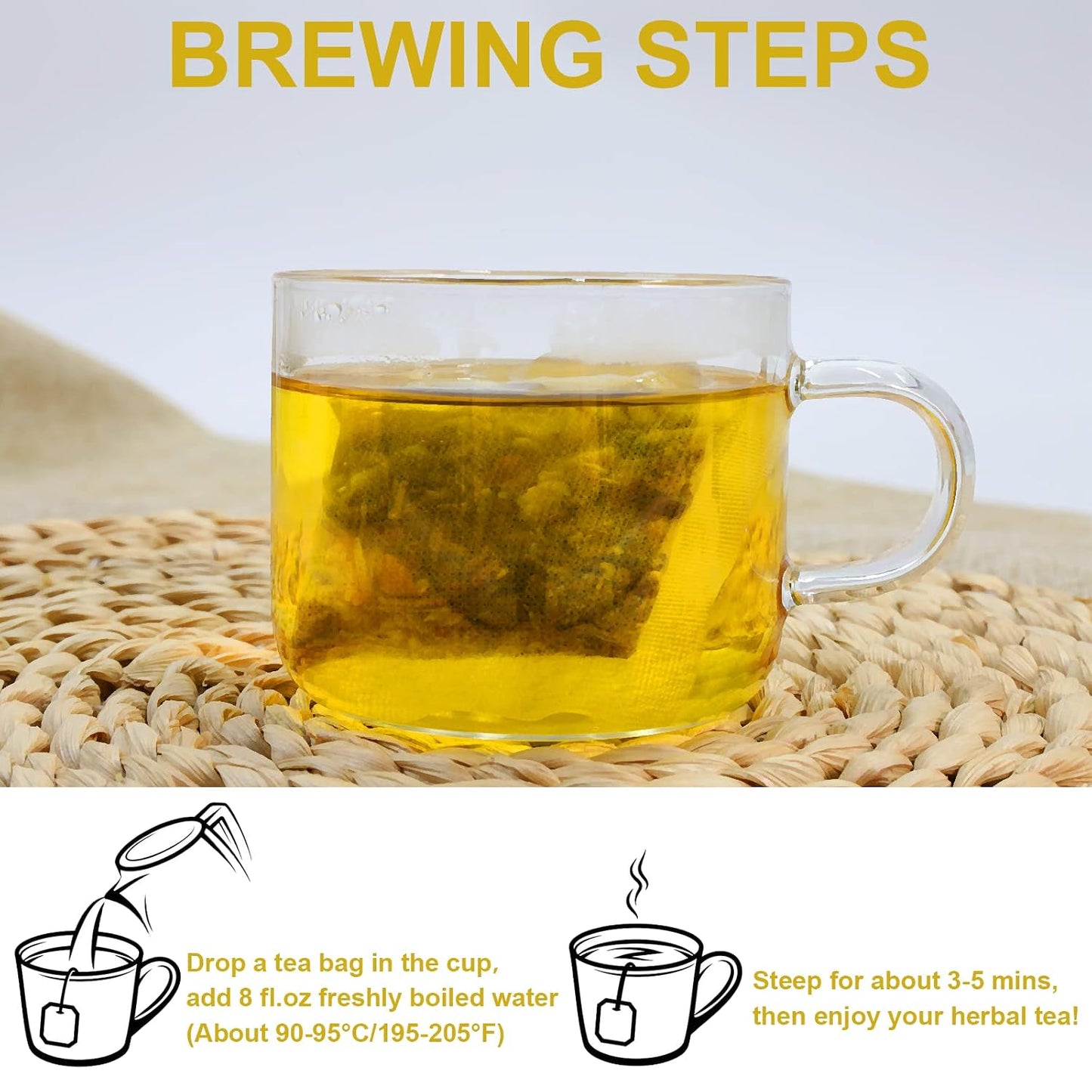 TEARELAE Chrysanthemum Cassia Seed Tea, 4g x 40 Tea Bags, Gentle Daily Brew