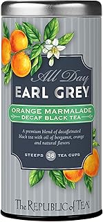 The Republic of Tea – All Day Earl Grey Orange Marmalade Decaf Black Tea, Naturally decaffeinated, 36 Tea Bags