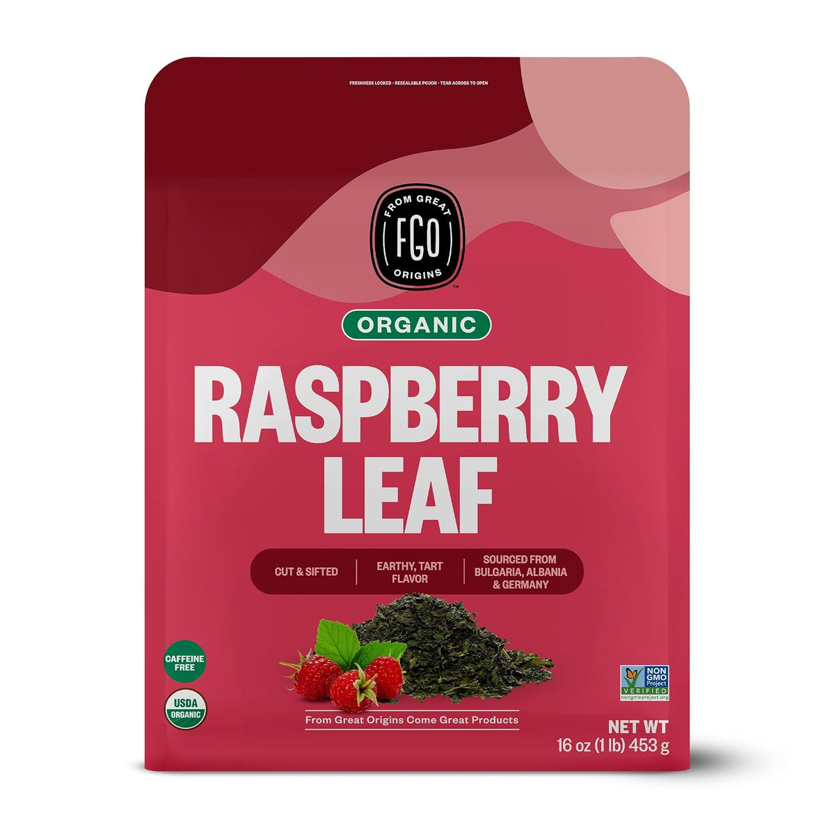 FGO Organic Red Raspberry Loose Leaf Herbal Tea