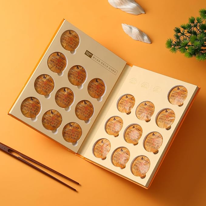 BAMATEA Shoumei Aged 2017 White Tea Loose Leaf 100g (3.53oz) - Chinese White Tea Leaves - 20pcs Individually Wrapped, with Unique Aroma, Rich in Flavor